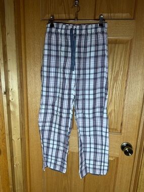 Victoria's Secret Gray Pink Plaid Pajama Pants, Women's small
